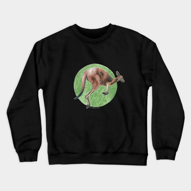 Kangaroo Crewneck Sweatshirt by ReneeDixonArt